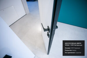 Декоративные негорючие двери для медицинских учреждений на основе стекломагниевого СМЛ листа под дерево и однотонные RAL